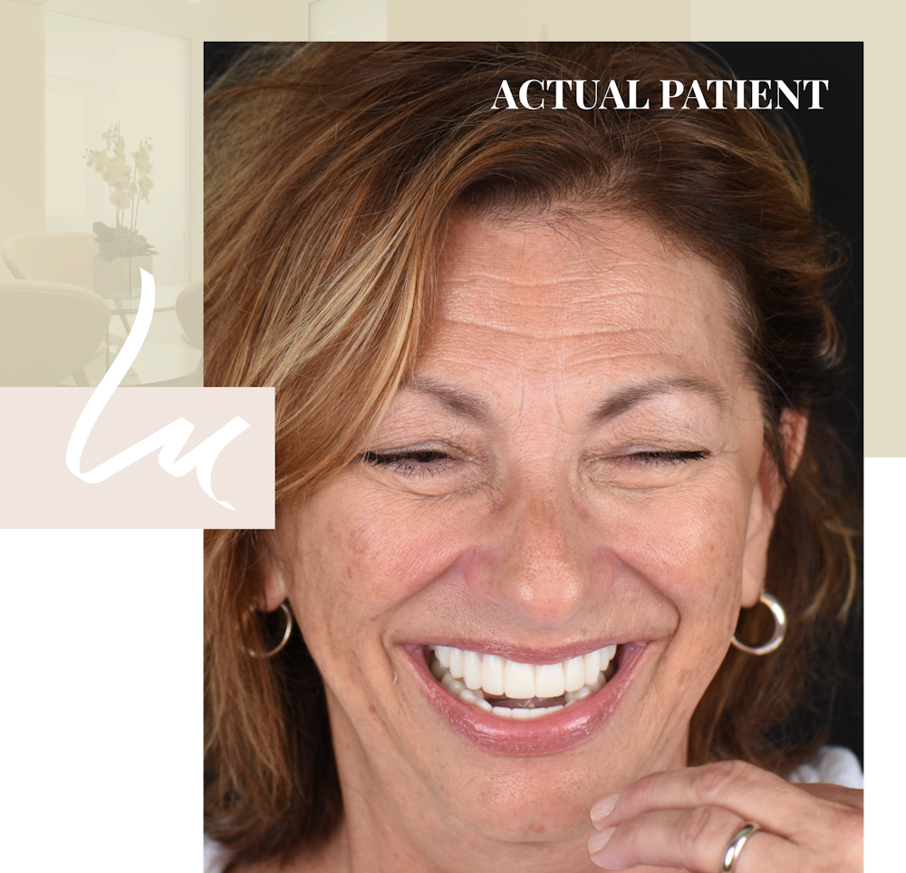 portrait of a smiling happy cosmetic dentistry patient