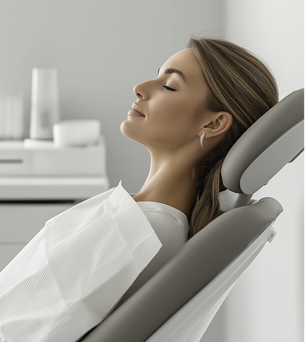 woman relaxing in the dentist