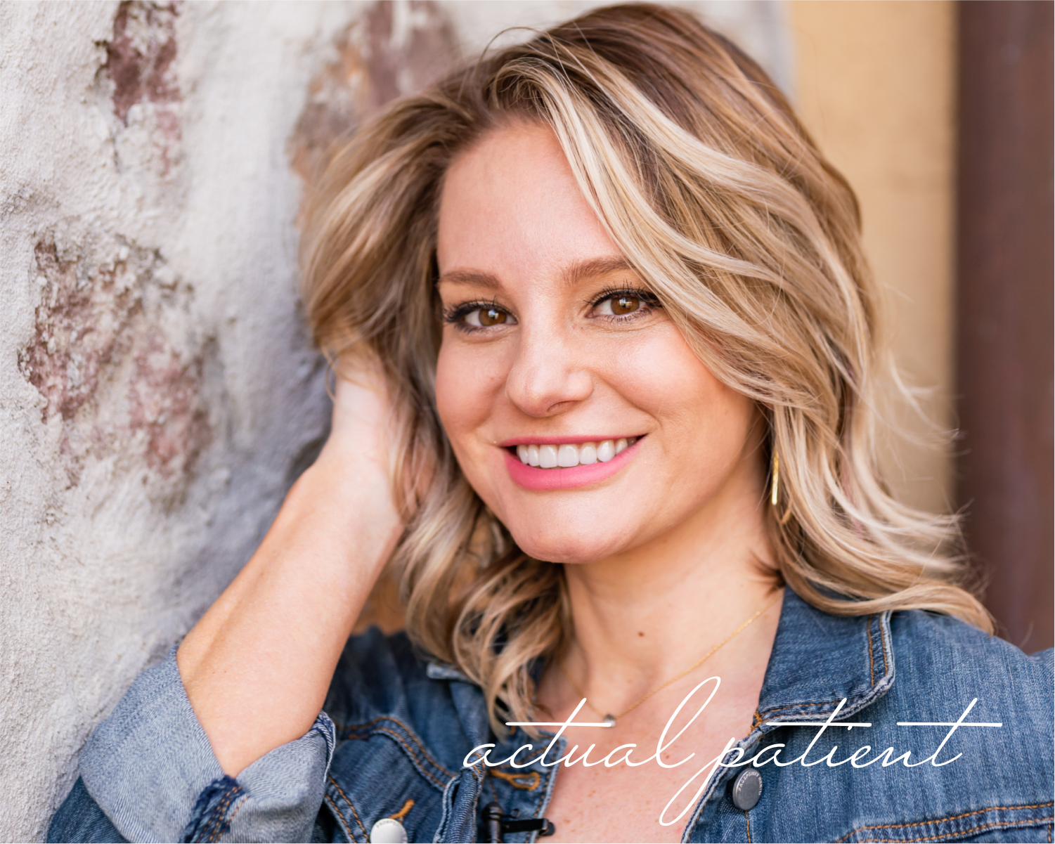 Smiling woman with blonde hair