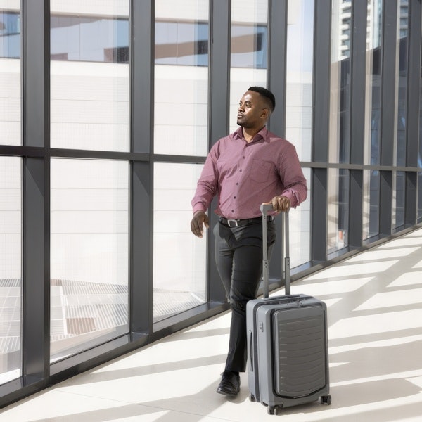 Man catching a flight