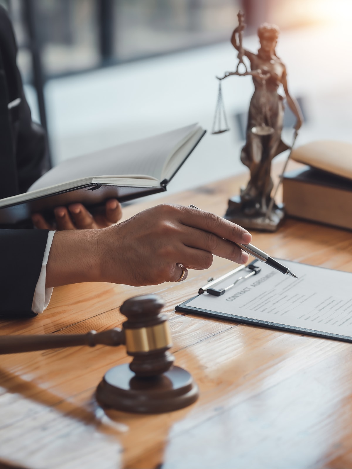 An attorney going over a contract
