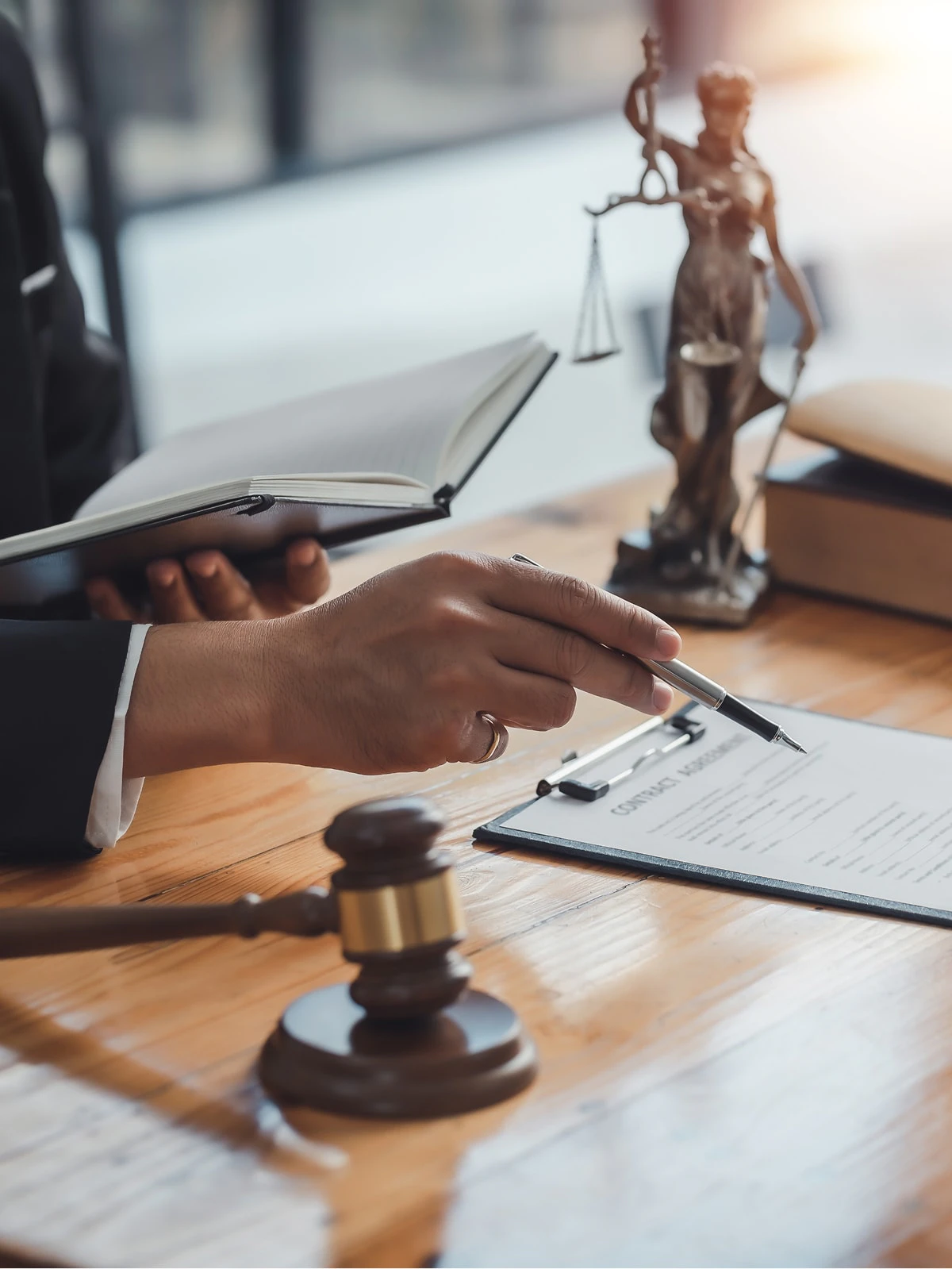 An attorney going over a contract