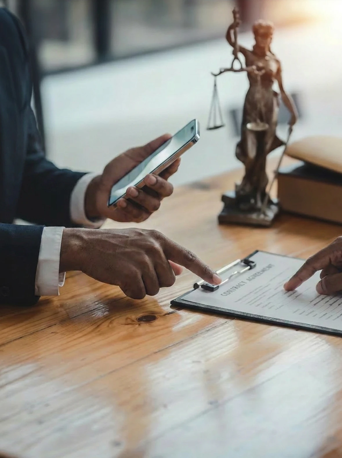two people going over a contract