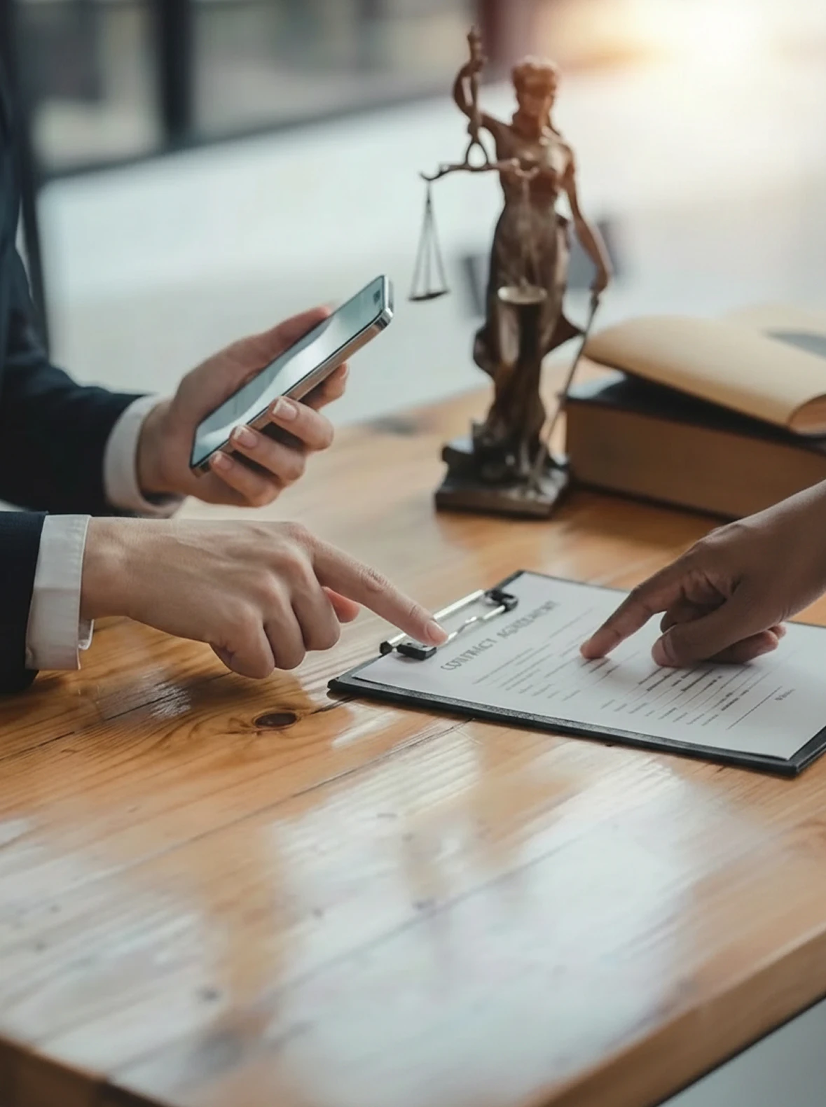 reviewing terms with a lawyer