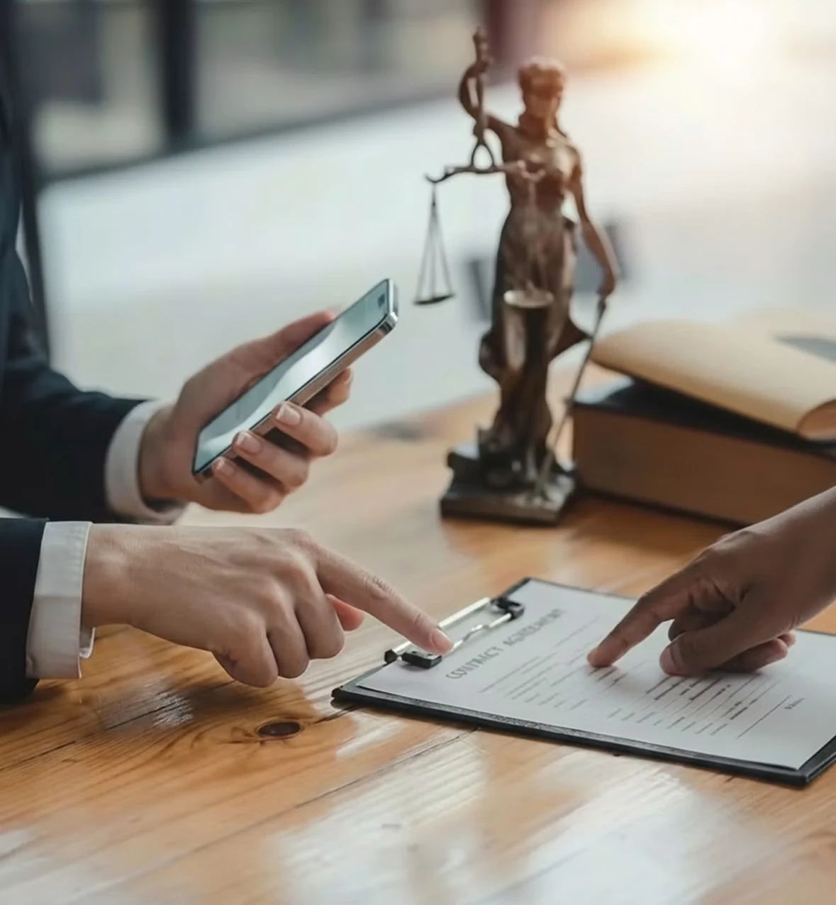 attorney going over contract