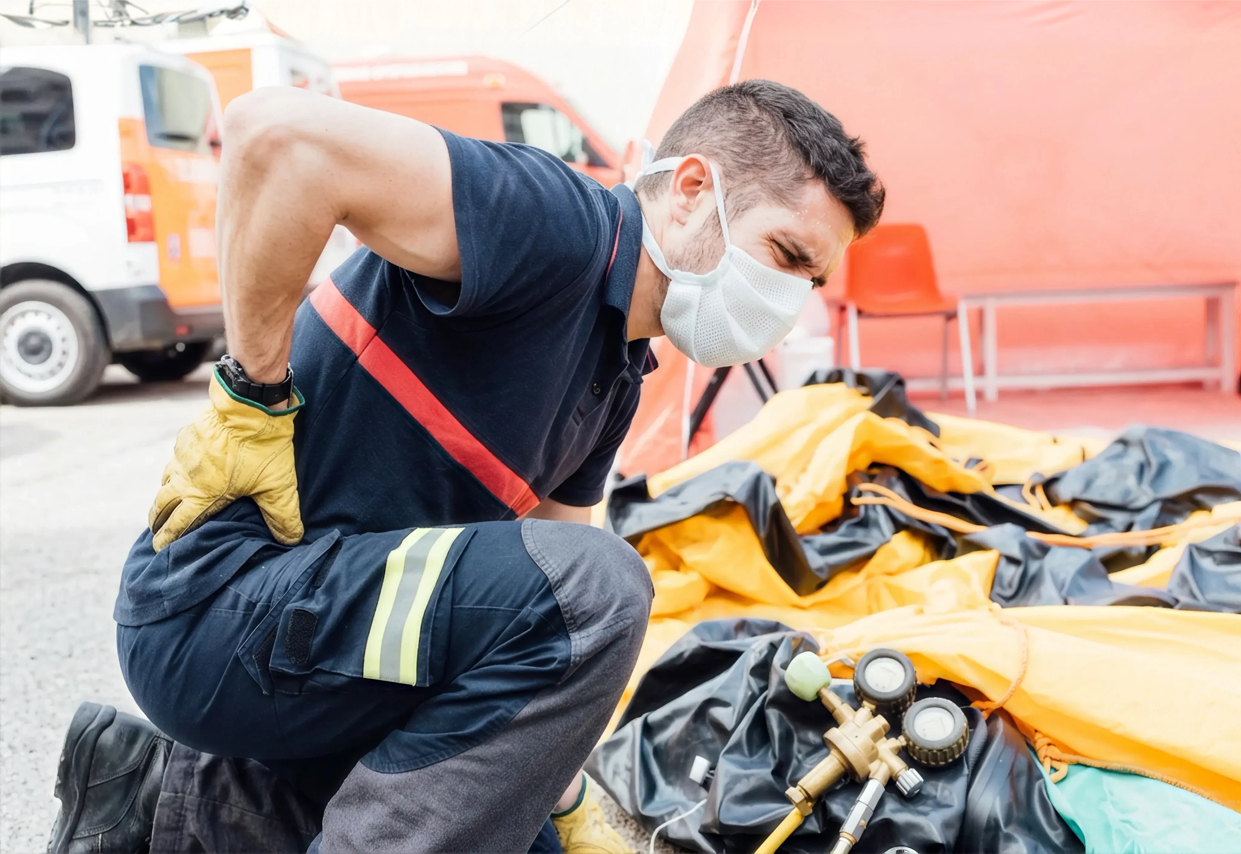 worker with an injury
