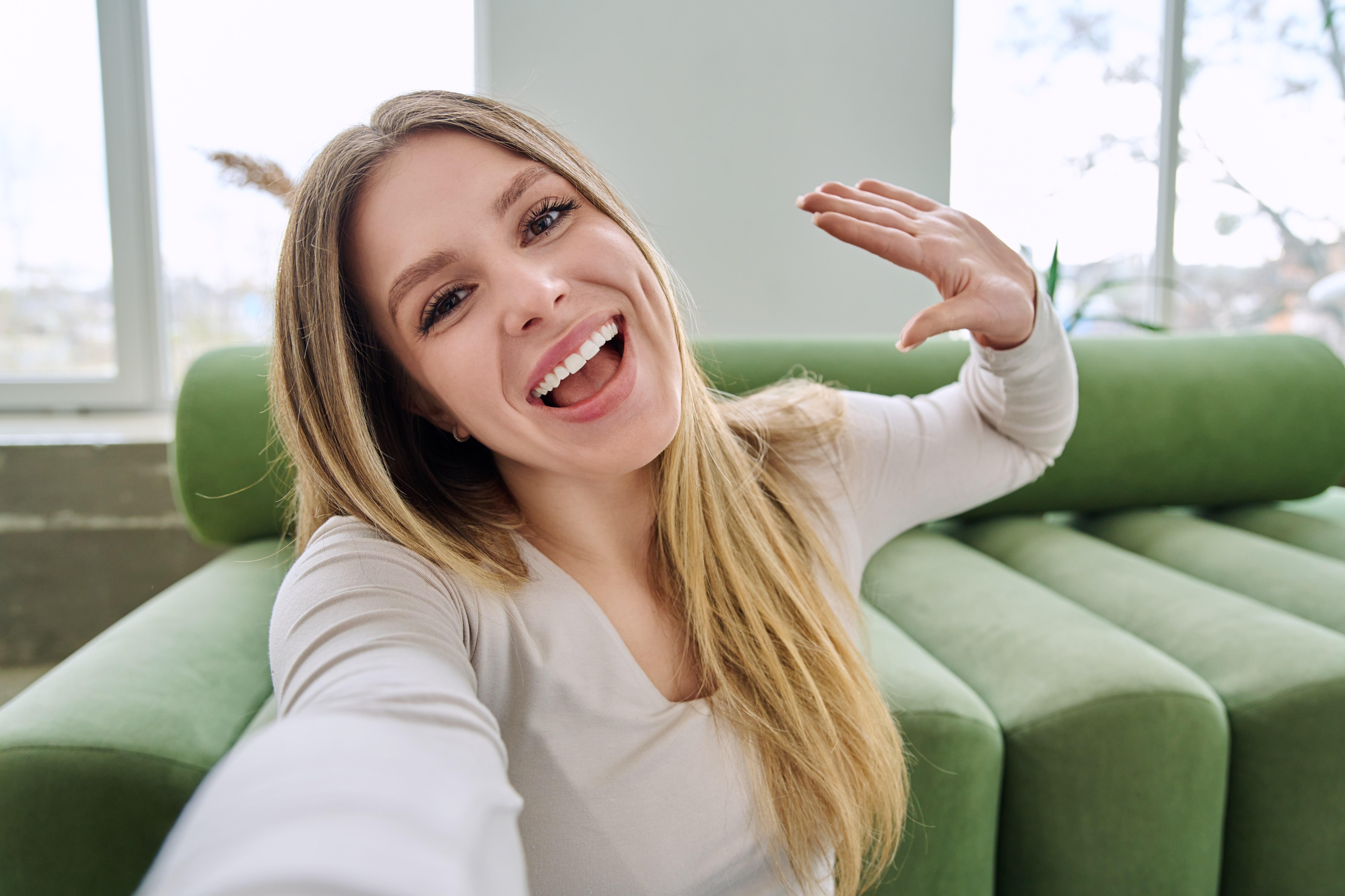 happy woman with white teeth