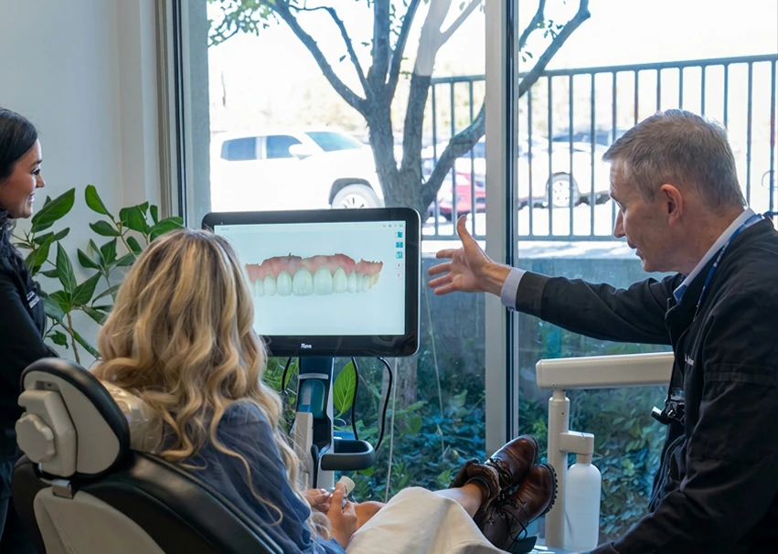 Dr. Thomas provides a dental consultation
