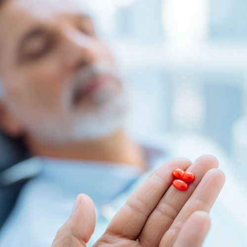 hand holding pills