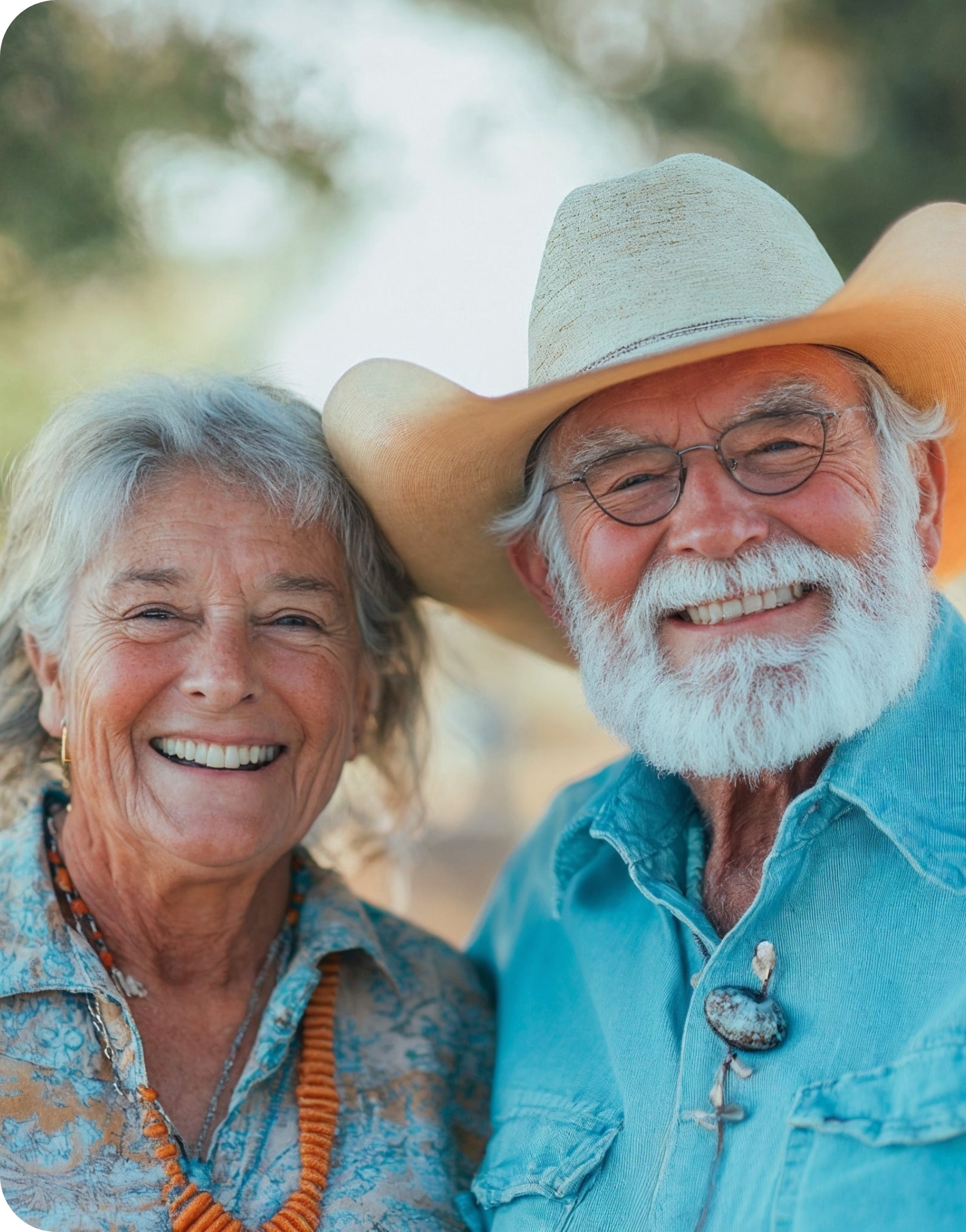Smiling senior couple