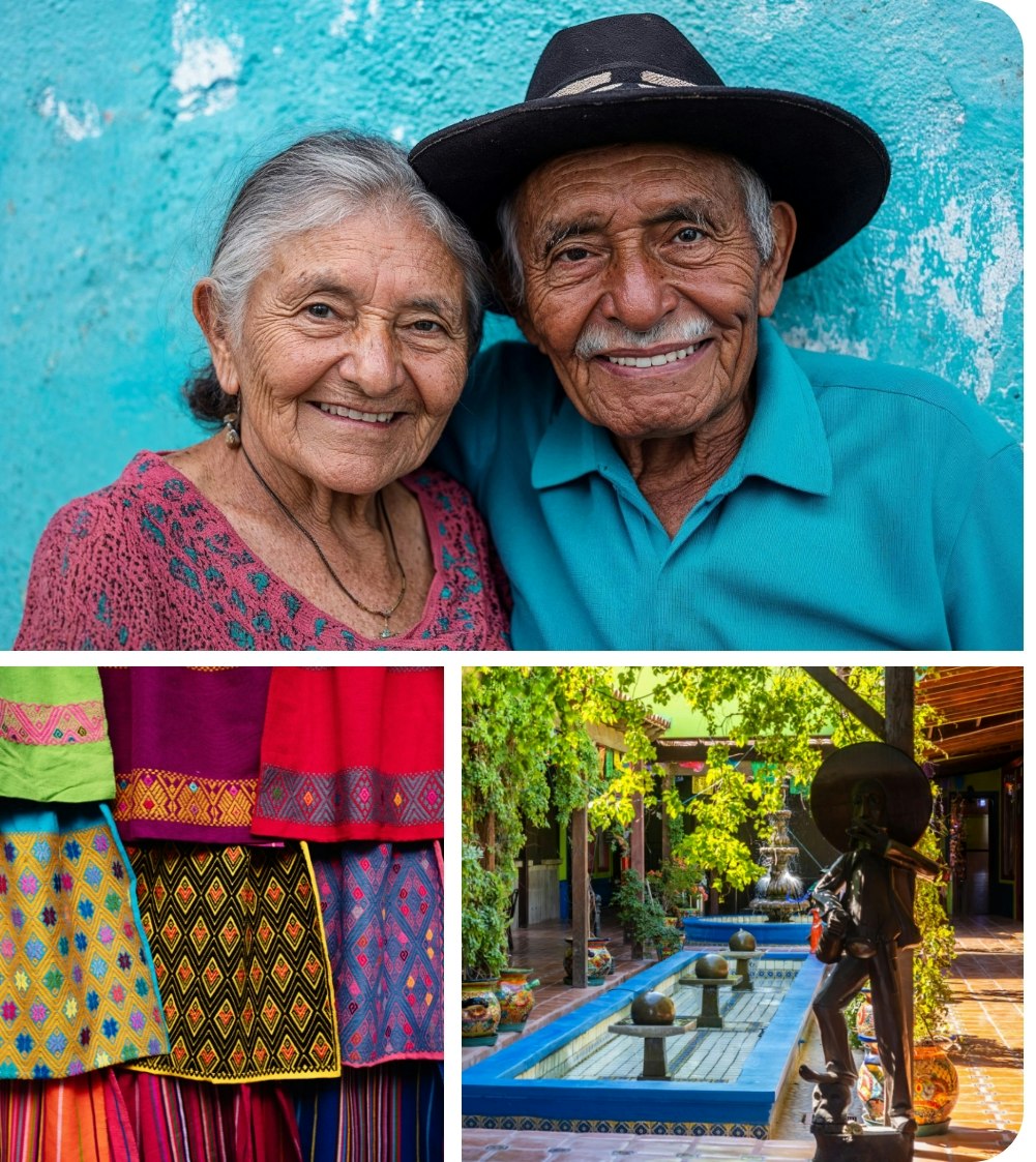 Collage of images from Mexico