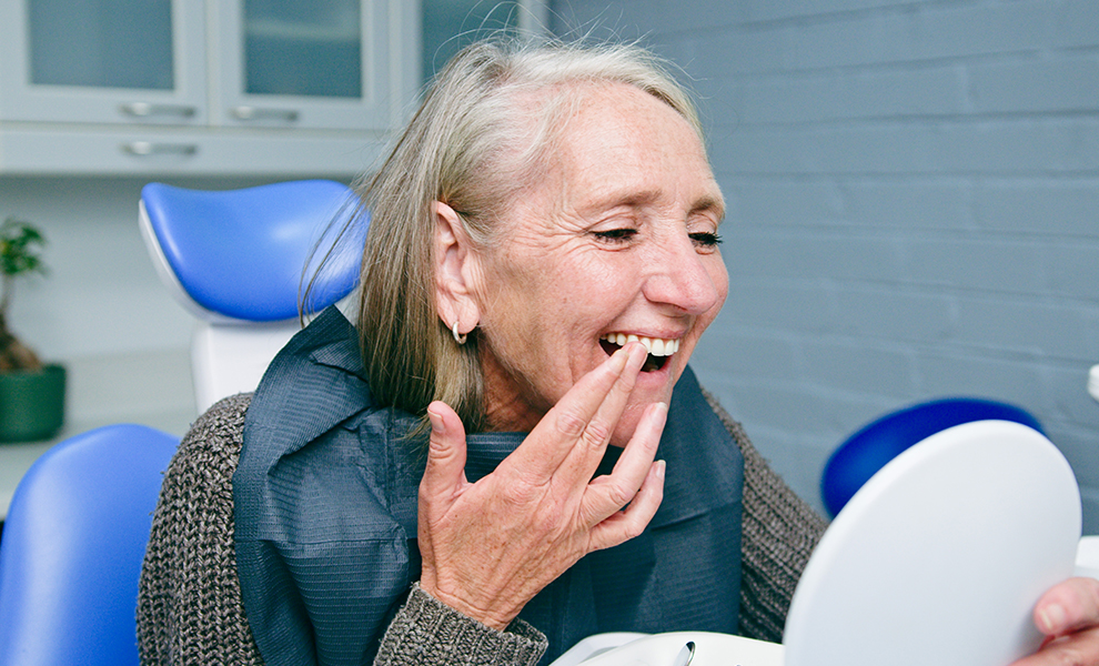 senior woman at the dentist