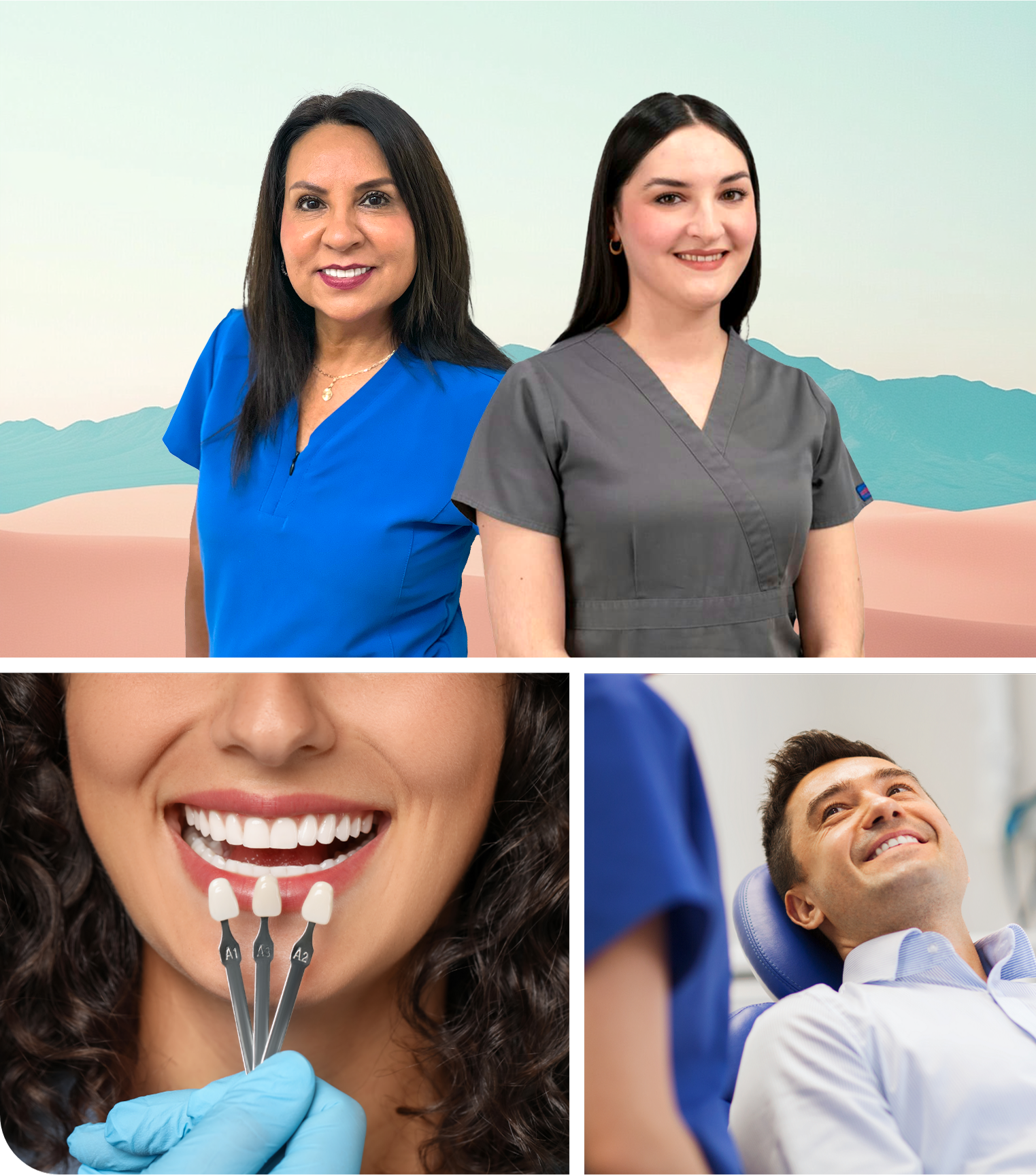 collage of doctors and cosmetic dentistry