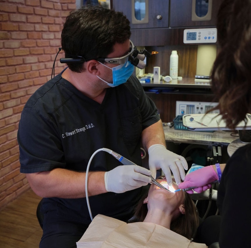 dentist working on patient