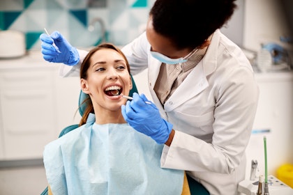 woman getting a dental exam