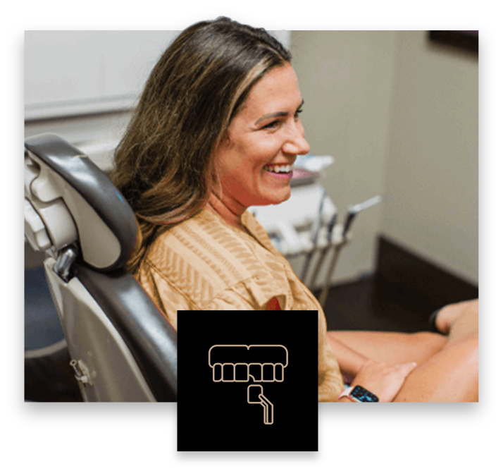 Smiling veneer patient