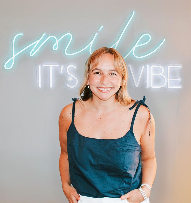 Actual patient, Cassie Dunning, after orthodontic treatment