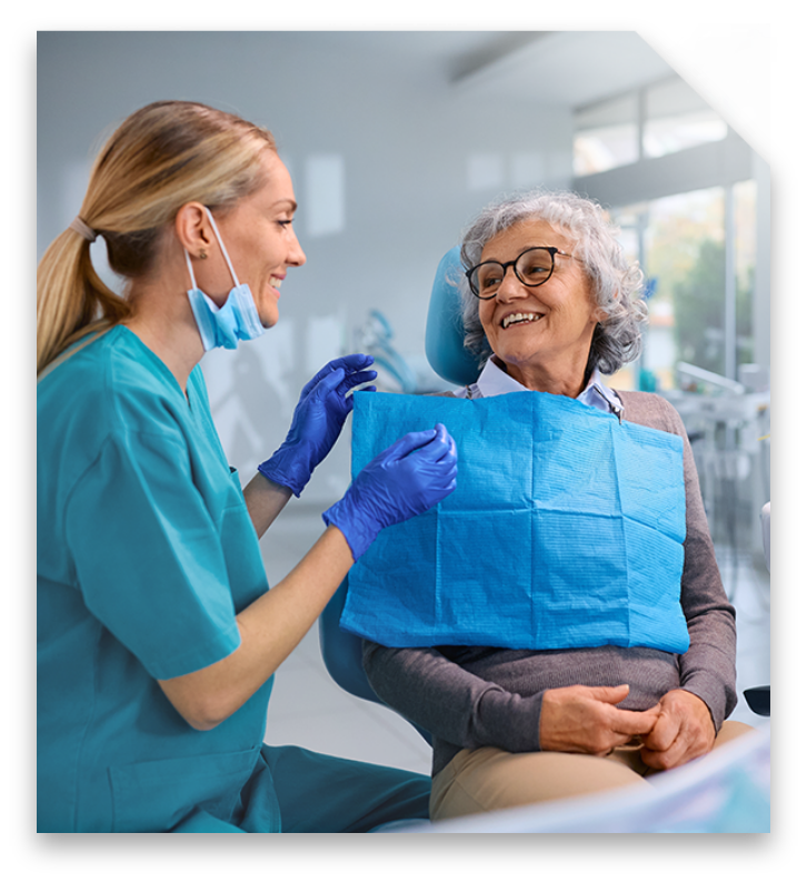 Dental patient and hygienist