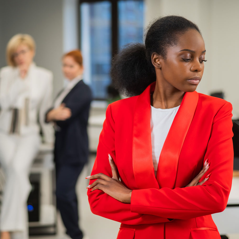 Woman experiencing discrimination at work