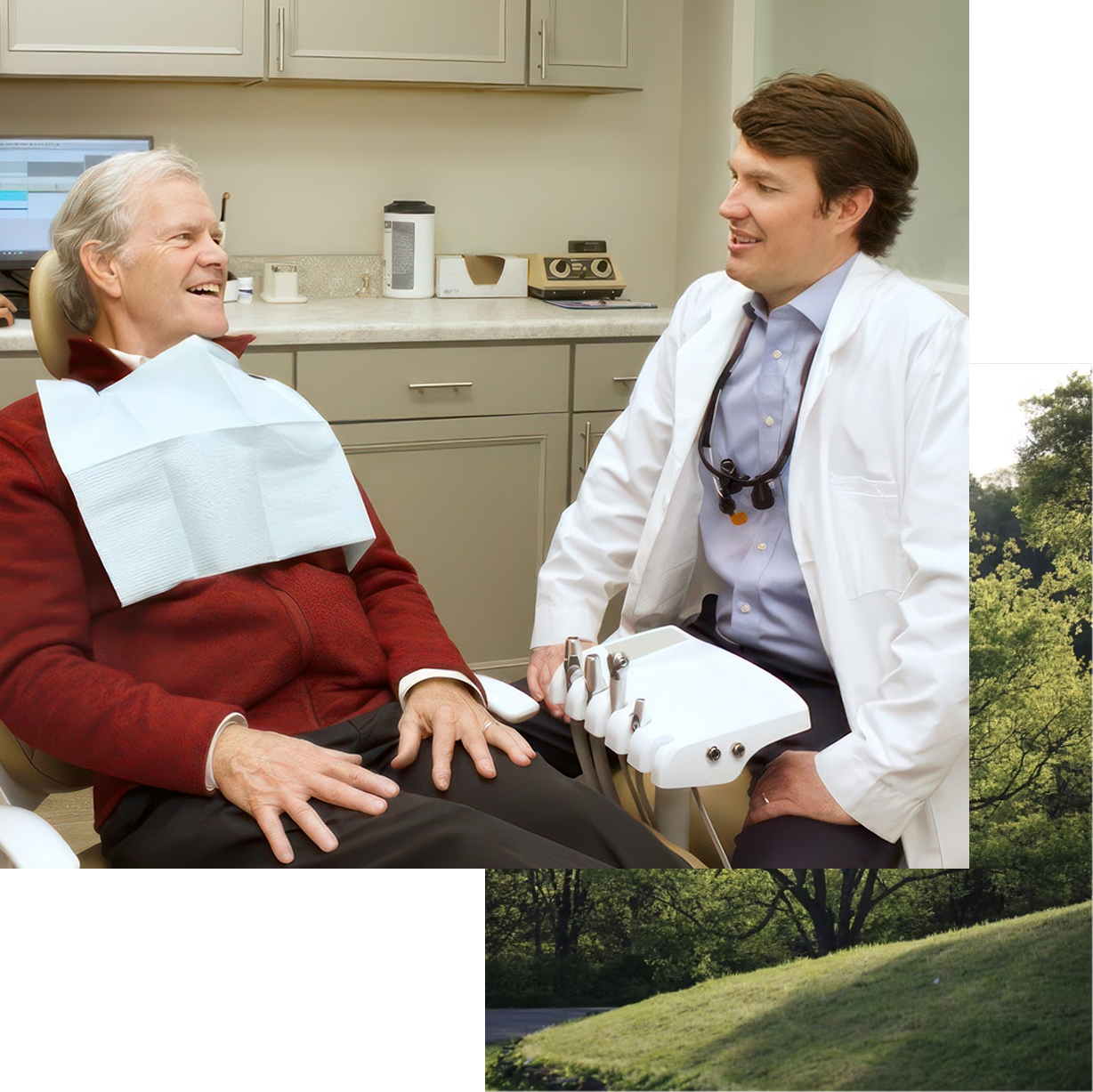 Dr. Bob Wilson with a patient