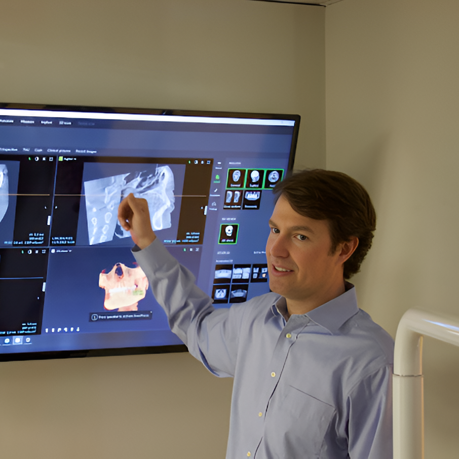 dentist holding X-ray