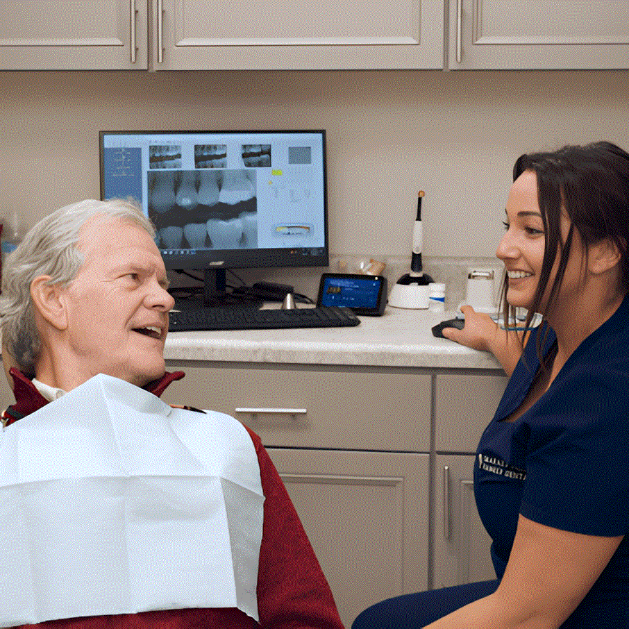 Dr. Wilson with a senior patient