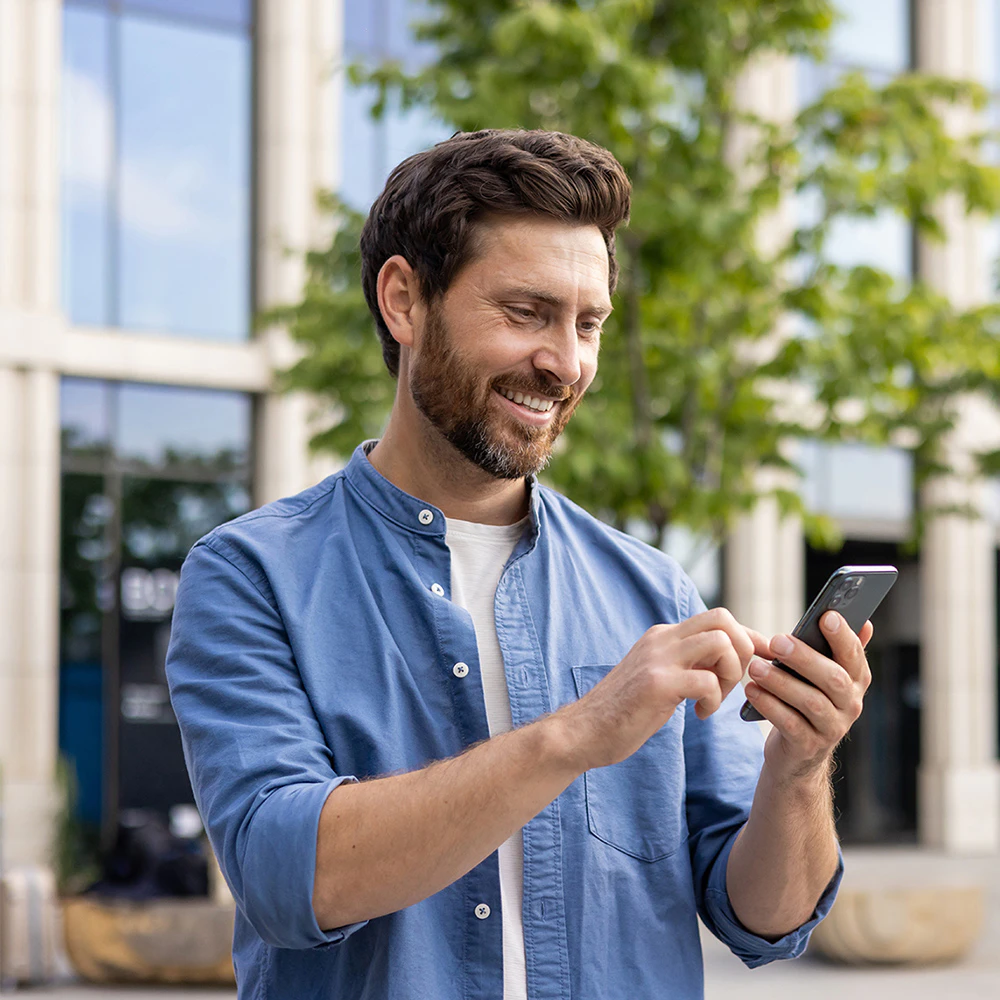 Man using his phone