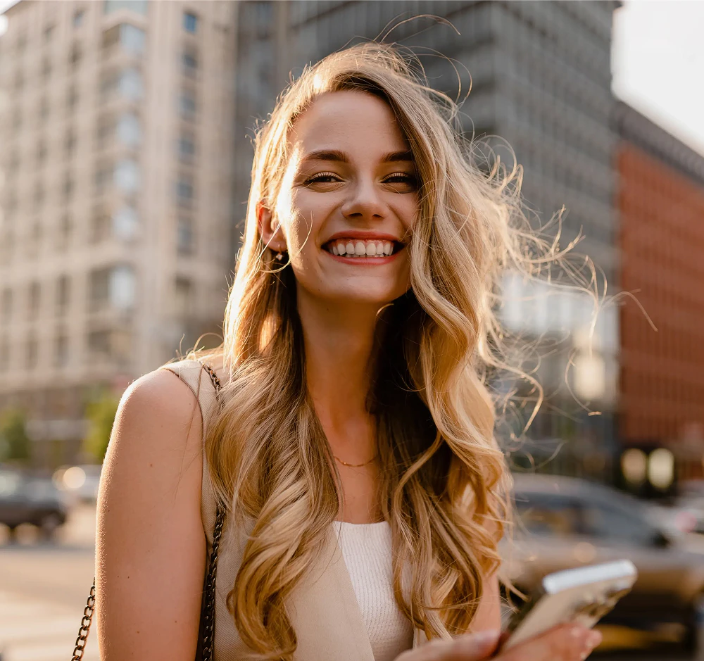 Woman smiling
