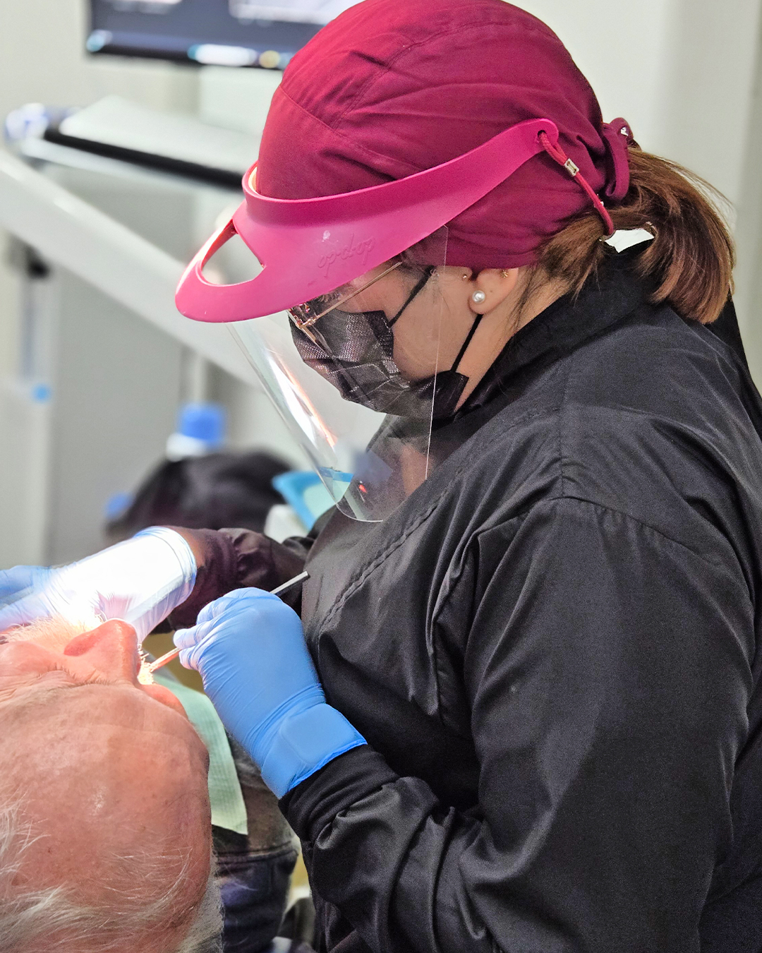 dentist working on a patient