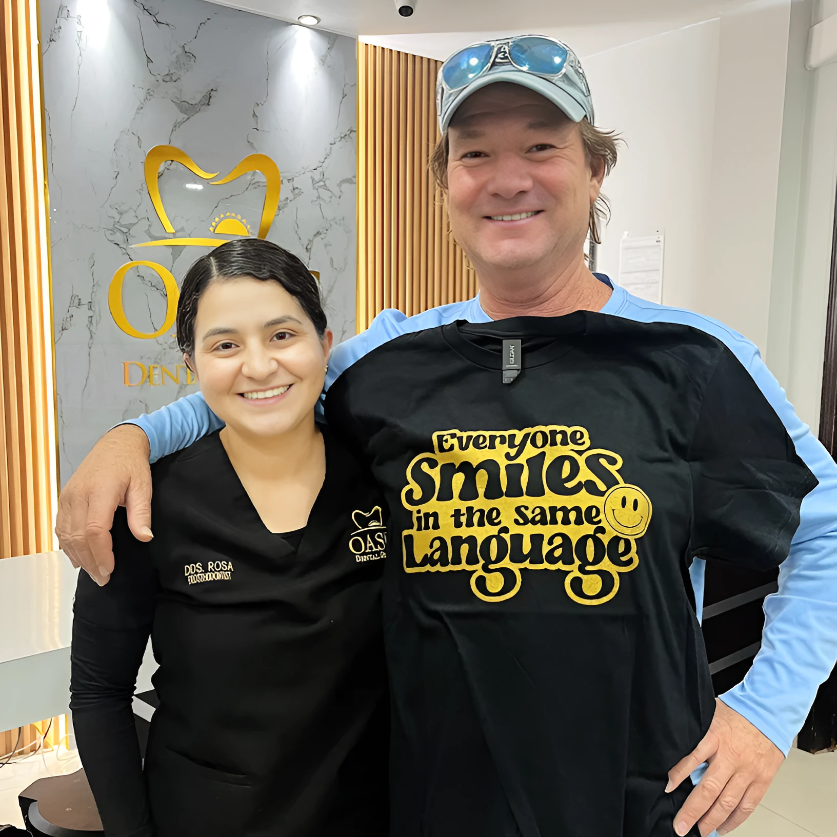 patient and hygienist at oasis dental