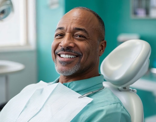 Older man at dental office