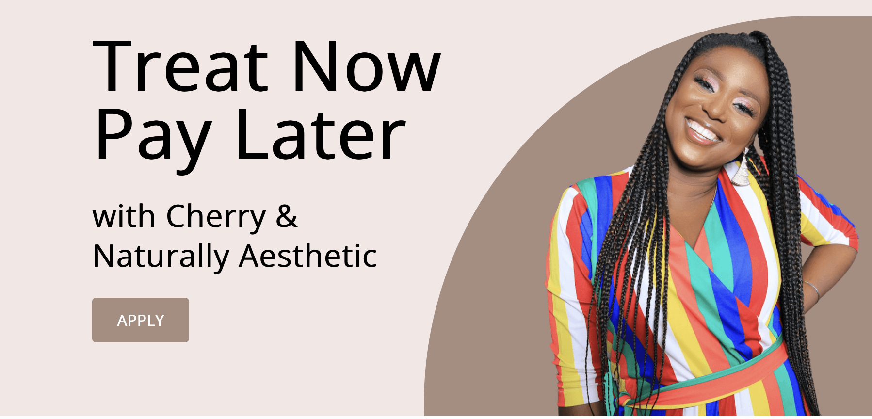 Graphic with smiling woman