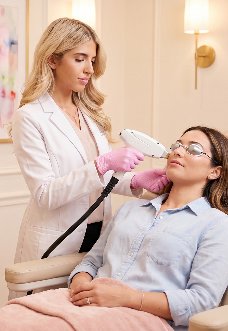 woman getting a resurfacing treatment