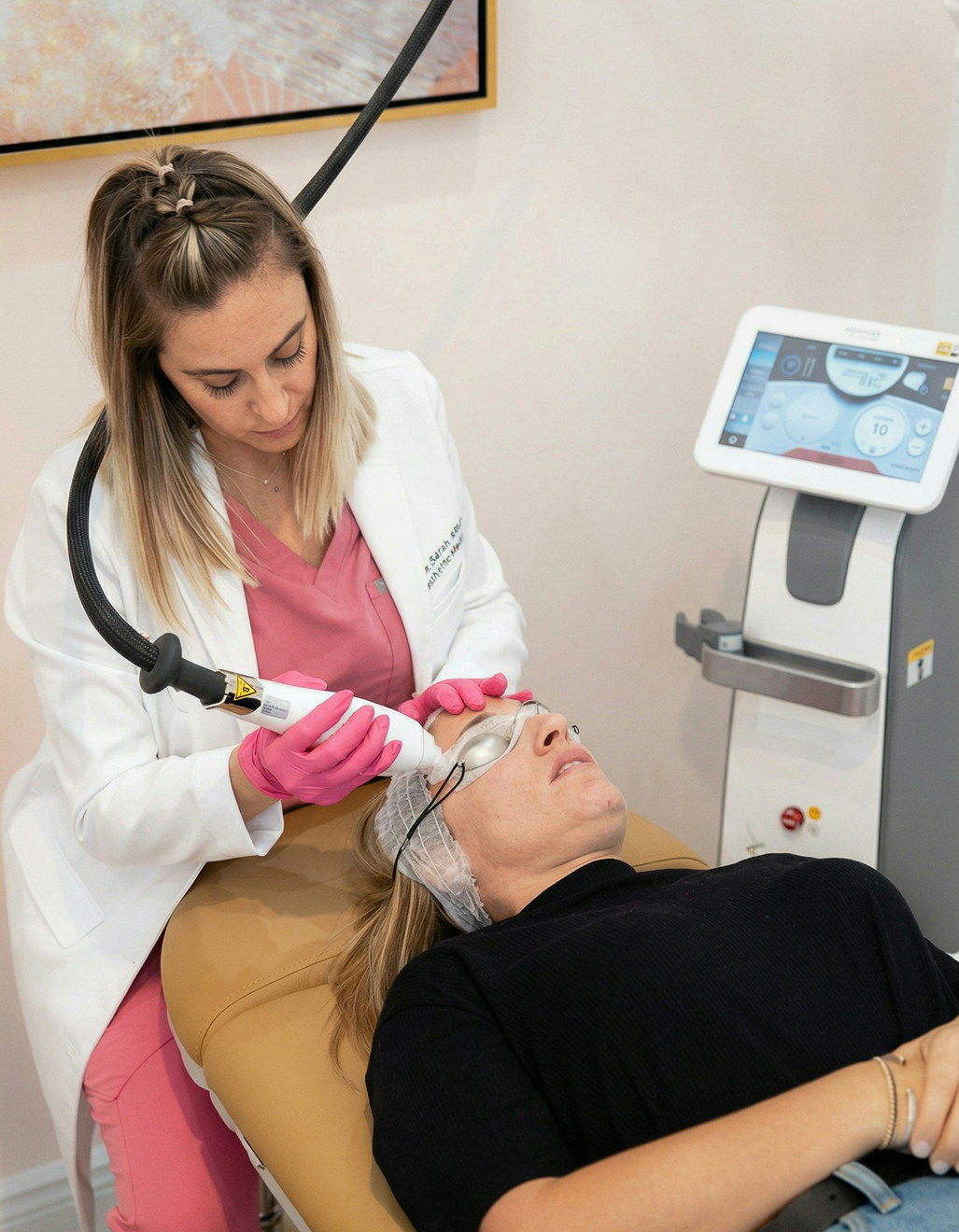 patient during laser treatment
