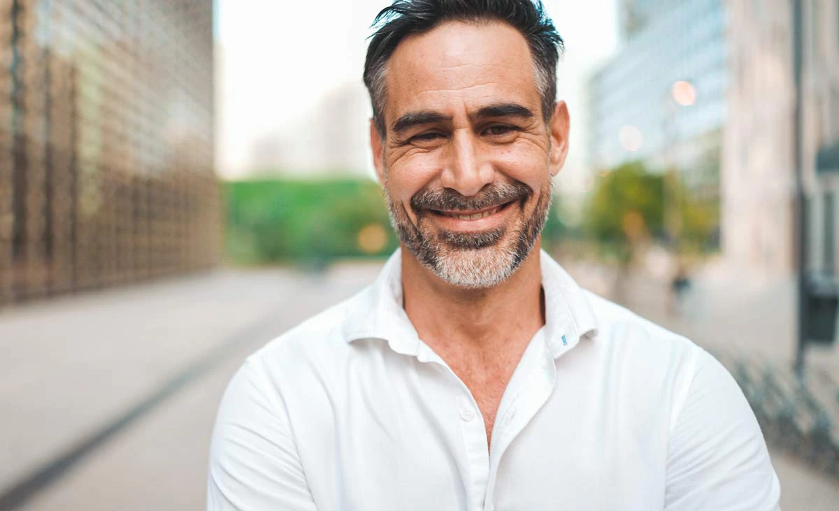 middle aged man smiling