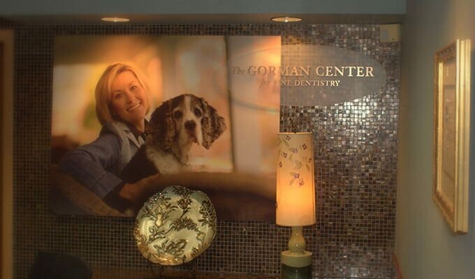 Behind front desk area