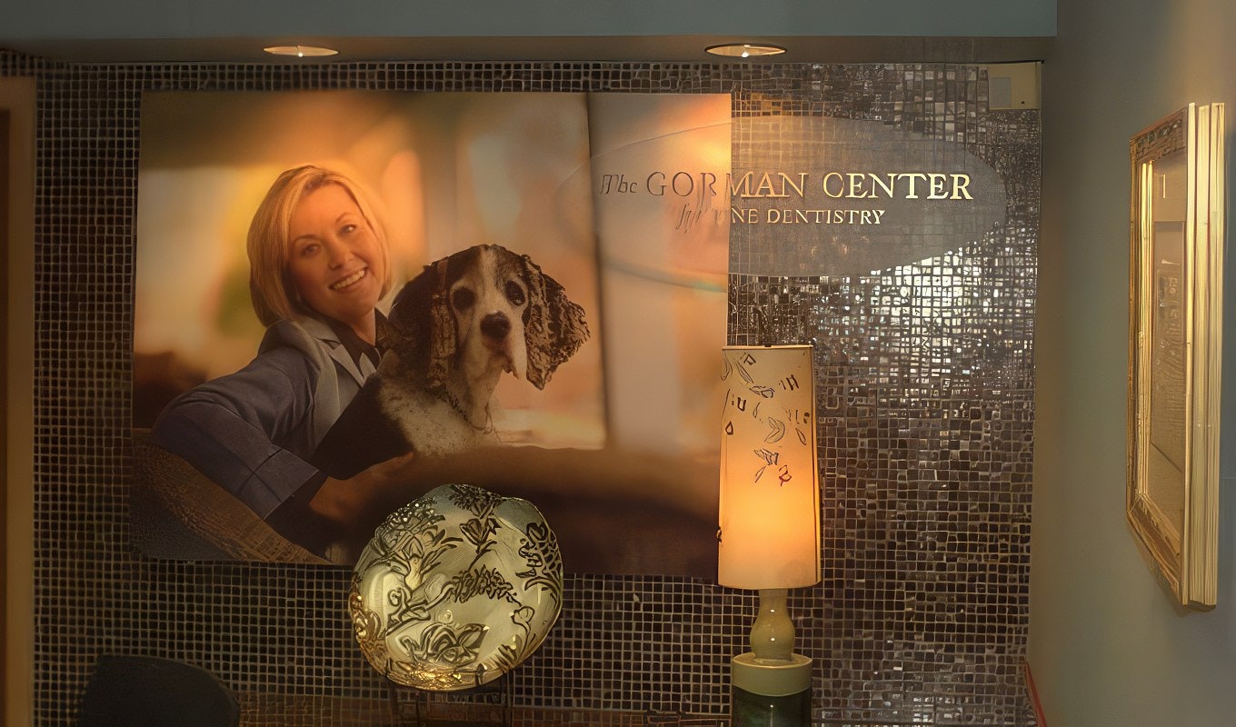 Behind front desk area