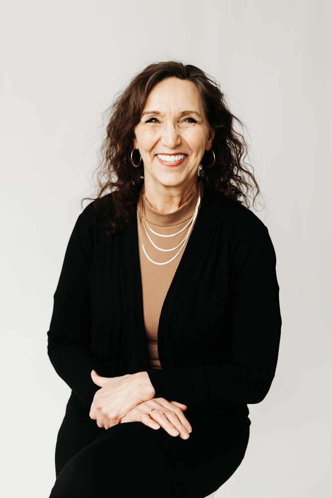 woman in black sweater