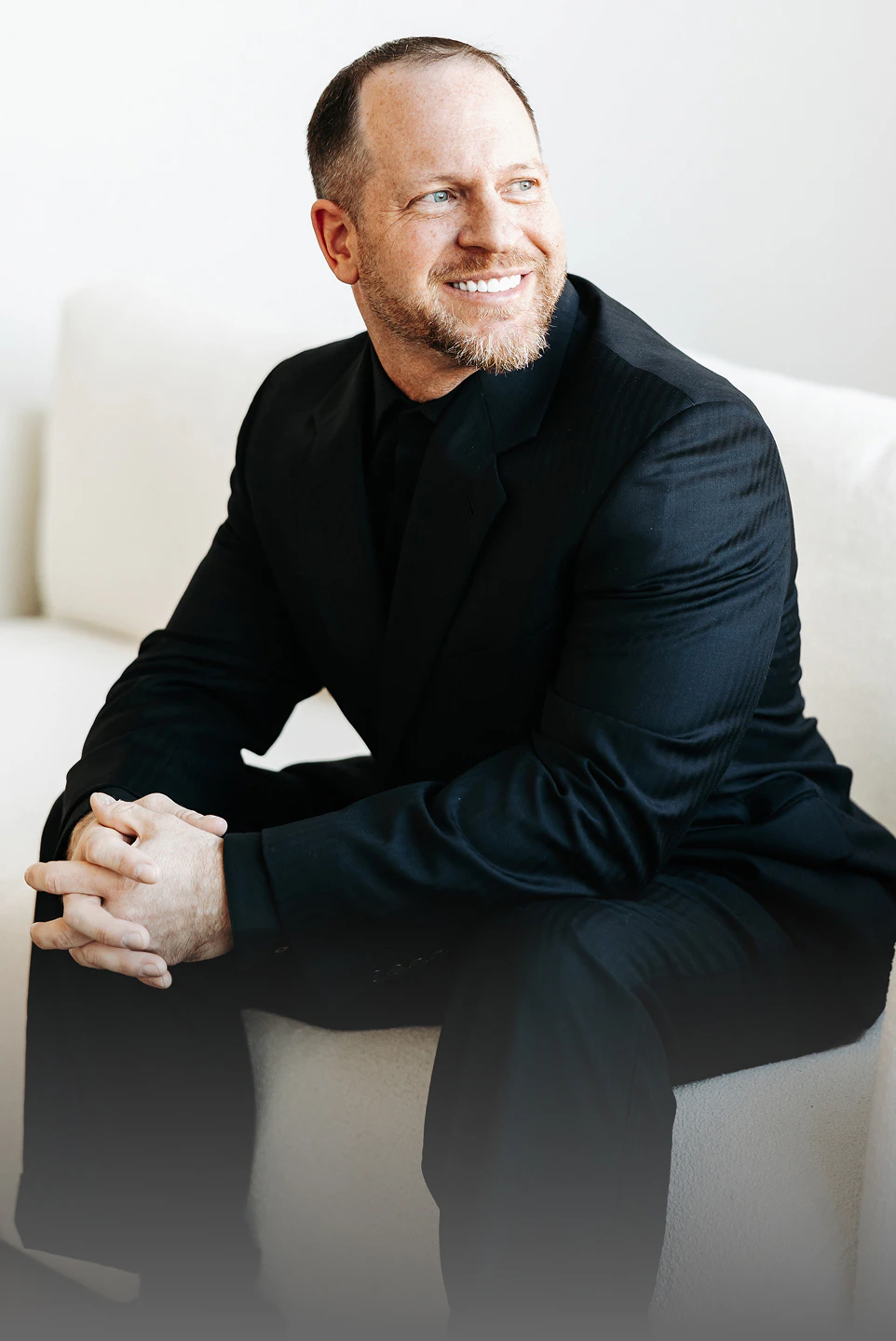 middle aged man with gorgeous smile, real patient image 