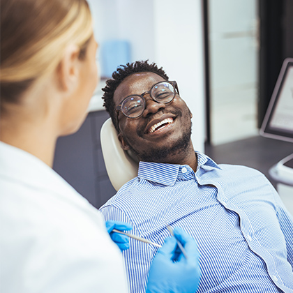 smiling dental patient
