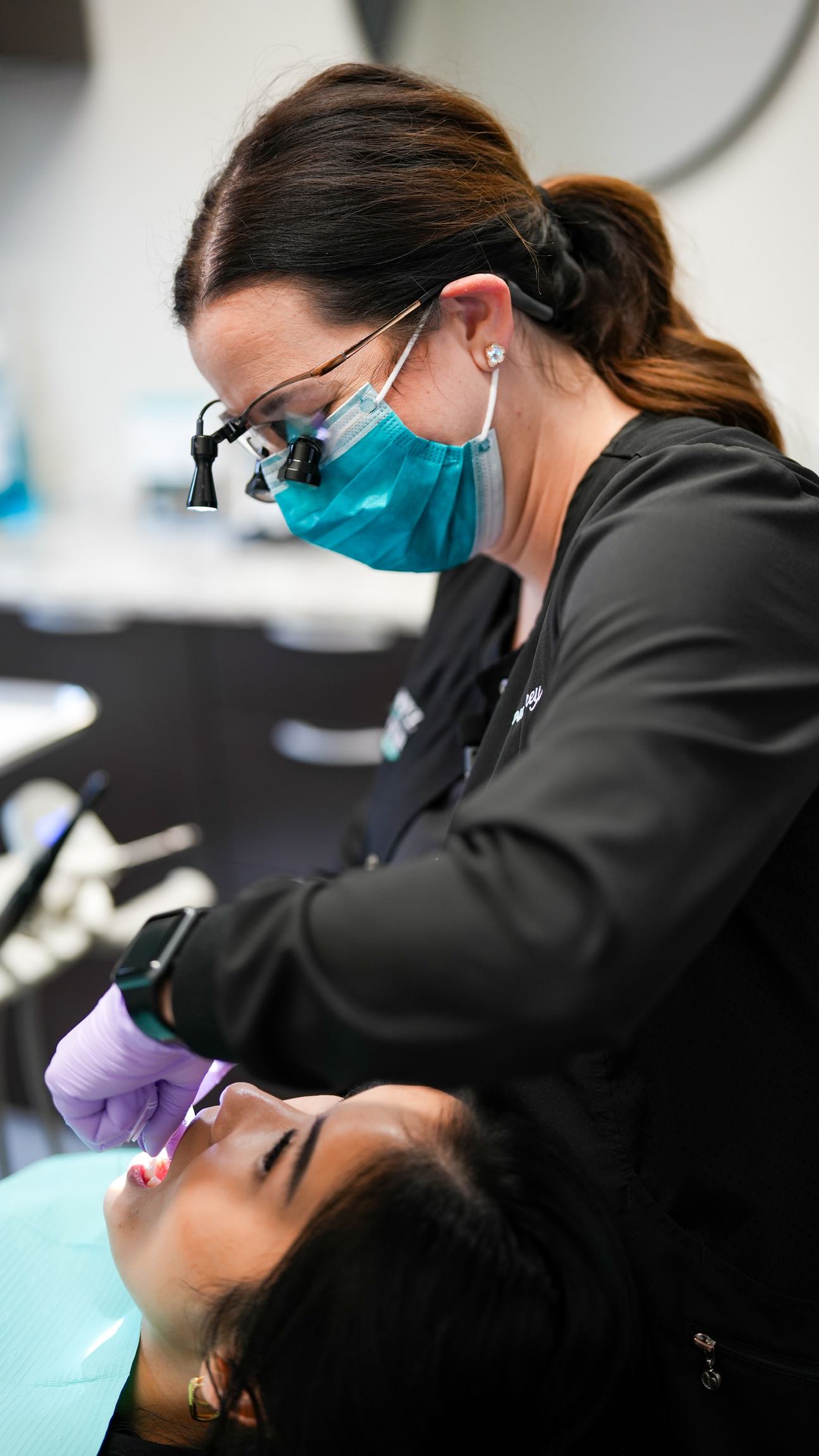 patient receiving dental bonding