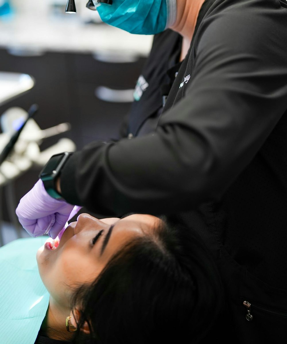 patient receiving dental bonding