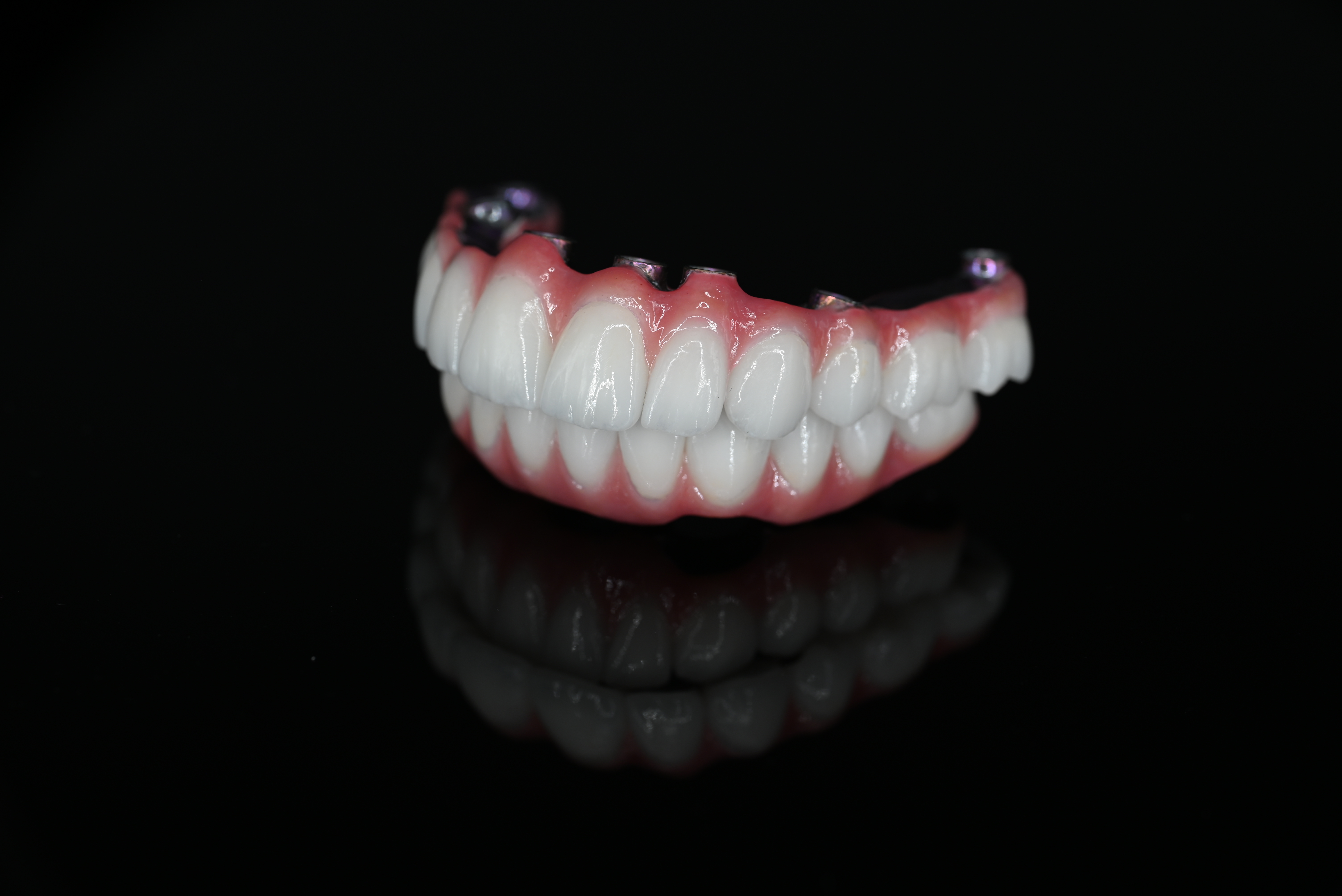 Example of a denture against black background
