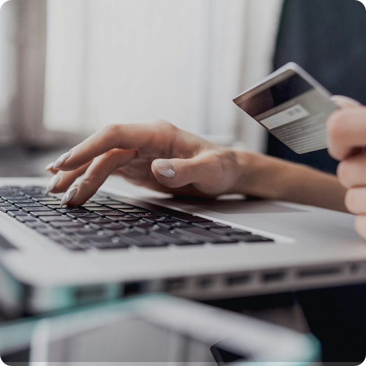 woman paying dental bill online