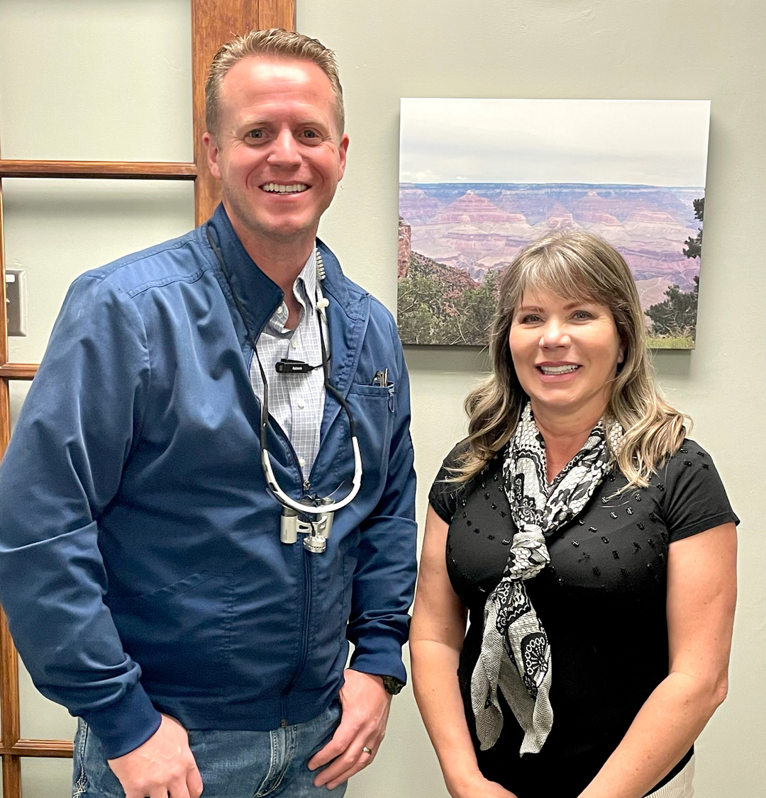 Dr. Matthew Harmon with a patient
