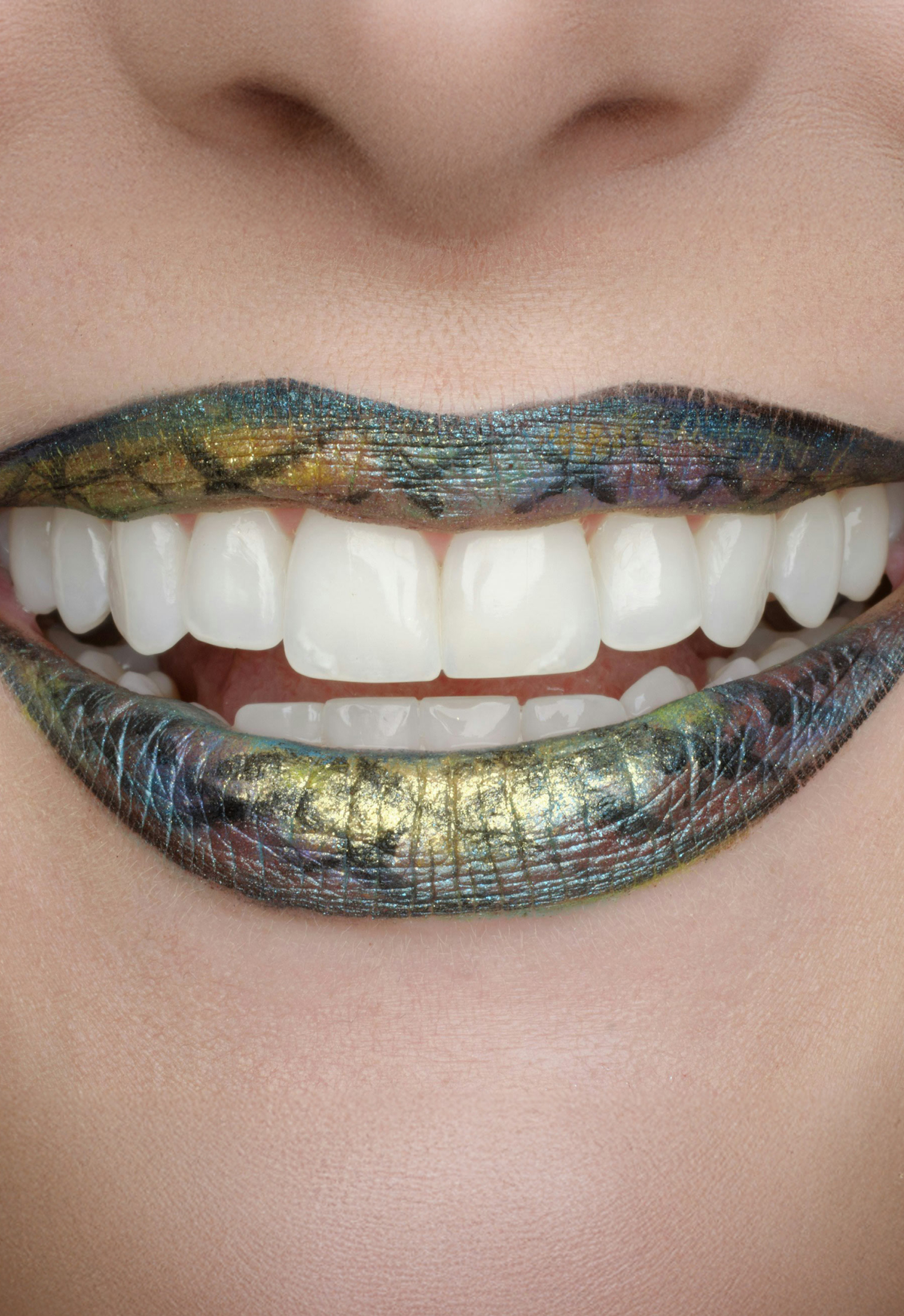 Close up of very white teeth