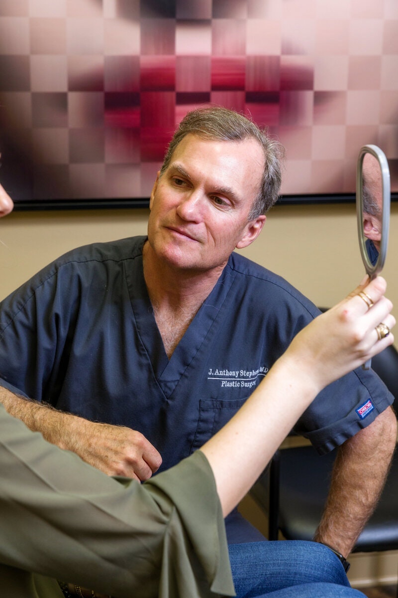 Dr. Stephens in consultation with a patient