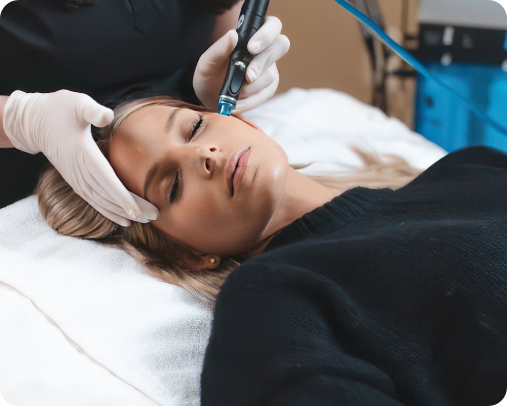 woman receiving skin treatment