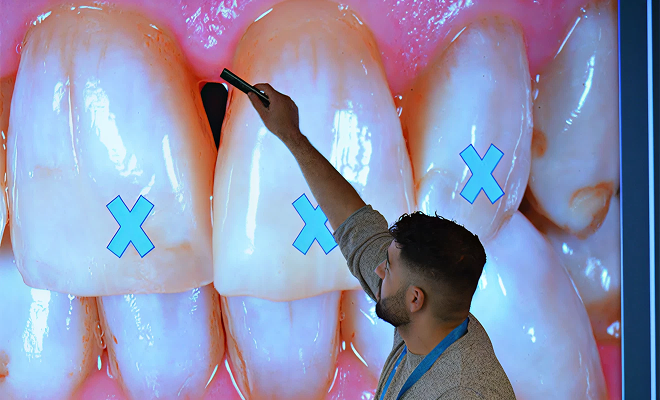 Dr. Faraj presenting on smile design