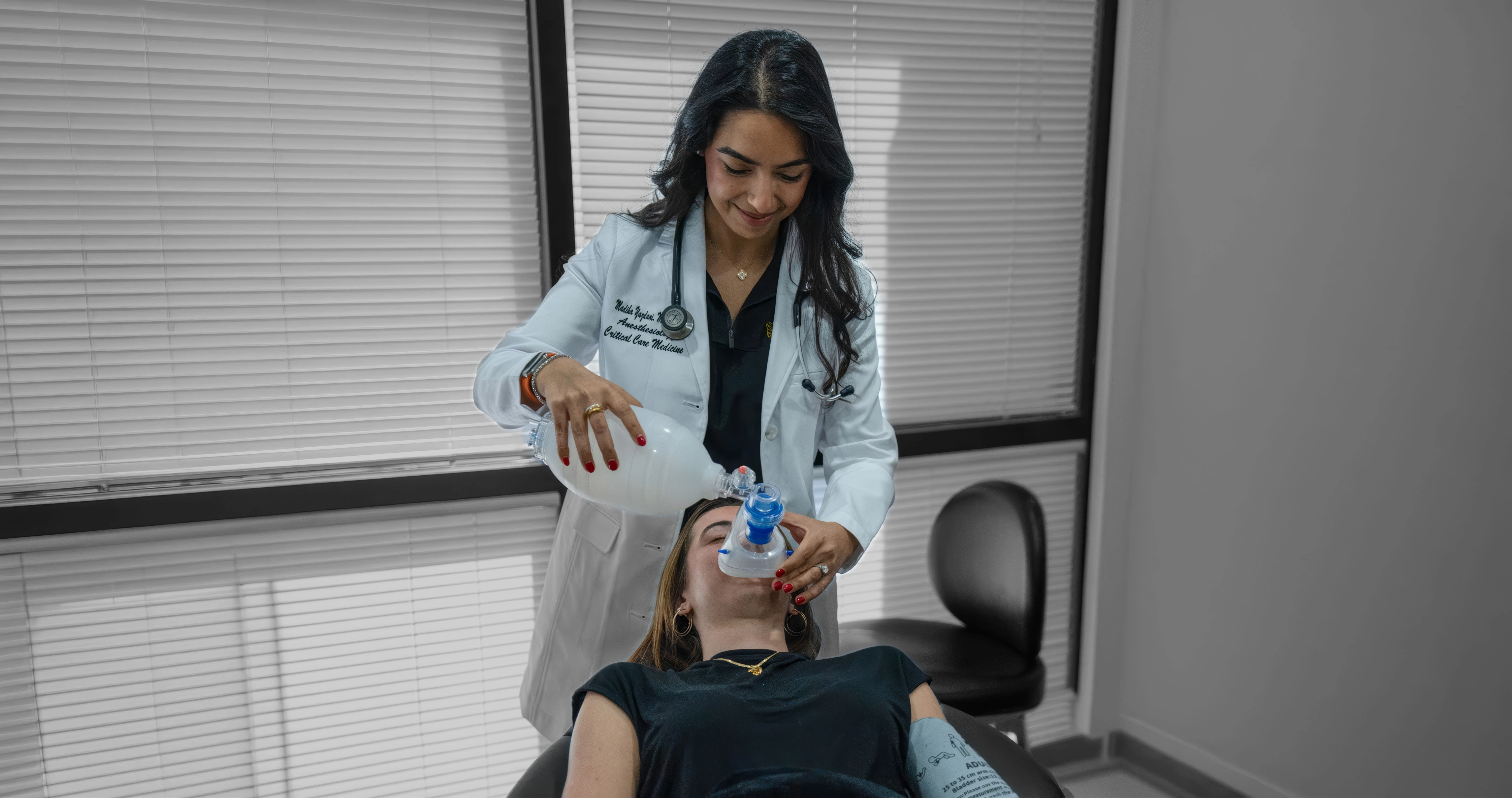 Dr. Yazdani demonstrating sedation dentistry
